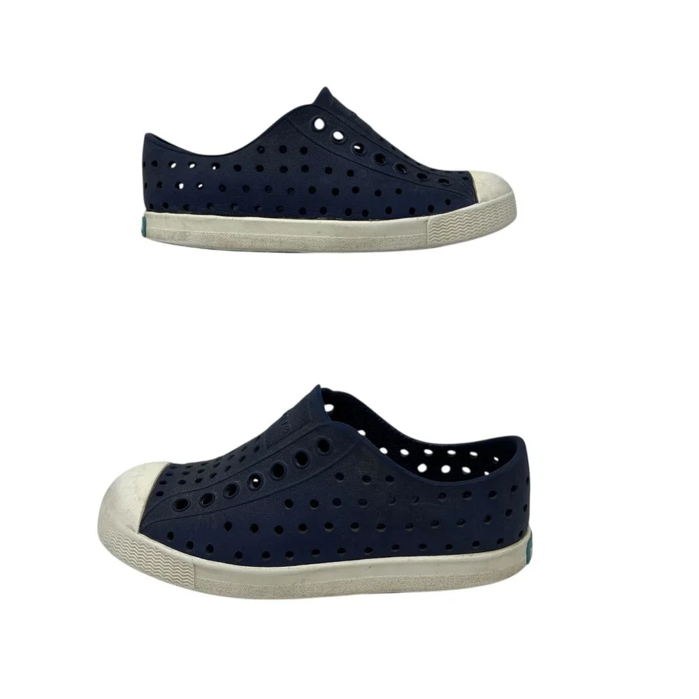 Native Kids Jefferson Slip-On Shoes C10 Navy Blue & White Water Summer Shoe 2
